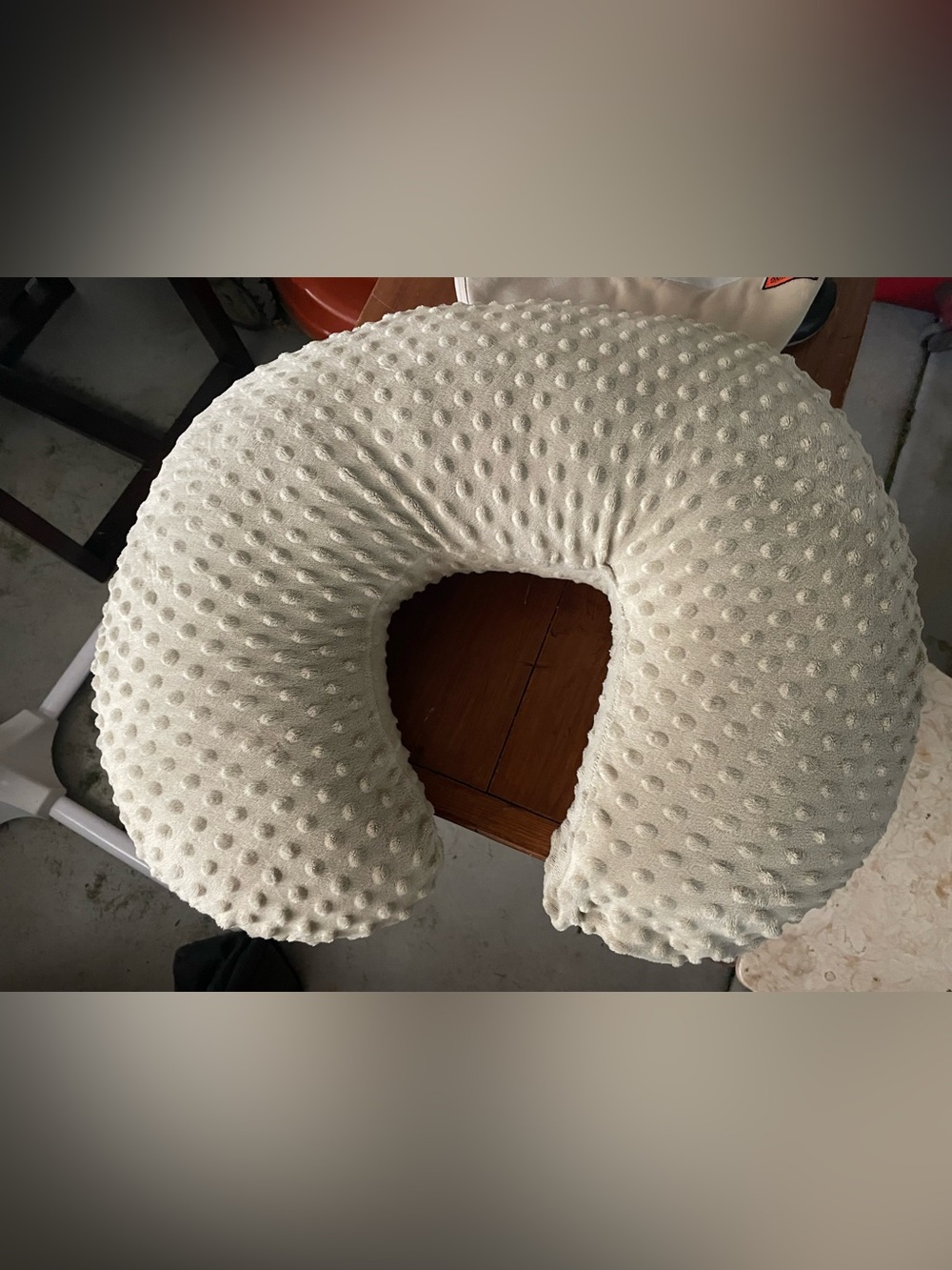 U-shaped Nursing Pillow Plush Grey Dotted U-Shaped Nursing/Travel Boppy- gray